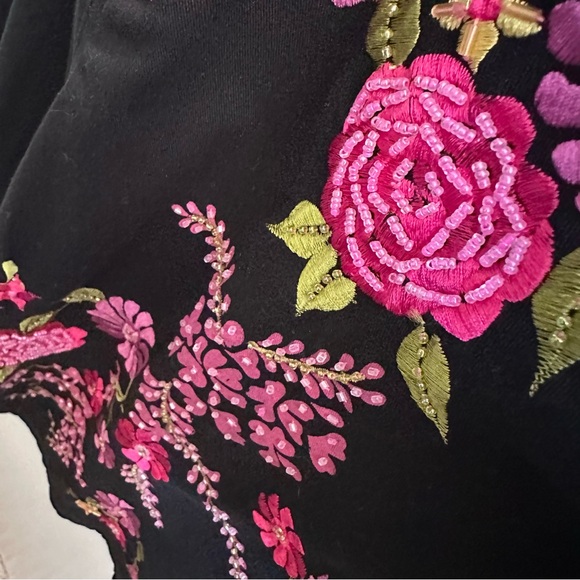 Vintage Black Floral Embroidered and Beaded Jacket - Picture 6 of 6
